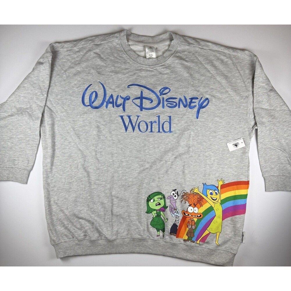 Disney Parks Inside Out 2 Characters Embroidered Sweatshirt WDW Pixar Unisex 2XL